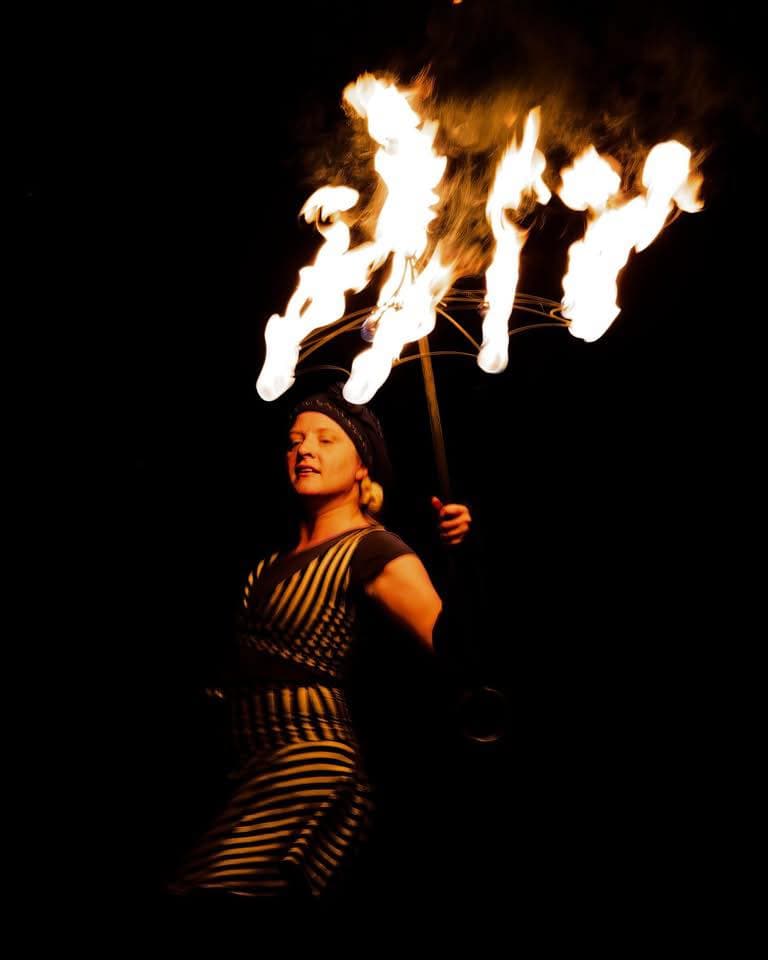 Fire performer in costume